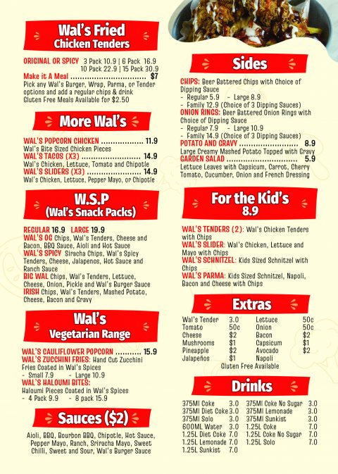 OUR MENU | Wal's Takeaway